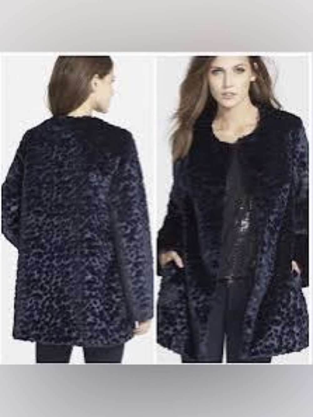 Sam Edelman navy blue faux fur jacket